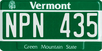 VT license plate NPN435