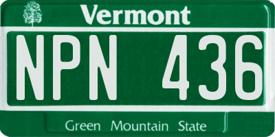 VT license plate NPN436