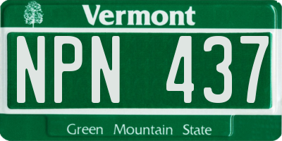 VT license plate NPN437