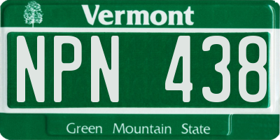 VT license plate NPN438