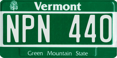 VT license plate NPN440