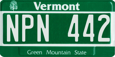 VT license plate NPN442