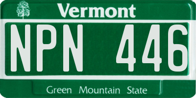 VT license plate NPN446