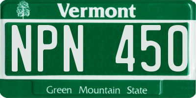 VT license plate NPN450