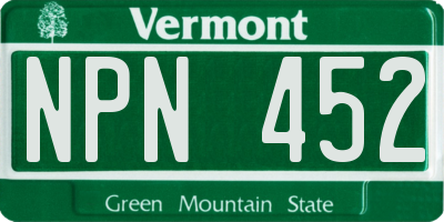 VT license plate NPN452