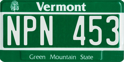 VT license plate NPN453