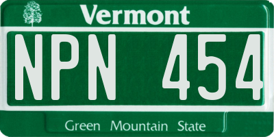 VT license plate NPN454