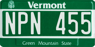 VT license plate NPN455