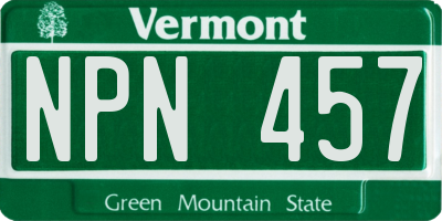 VT license plate NPN457