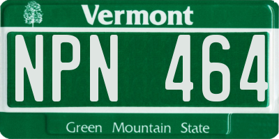 VT license plate NPN464