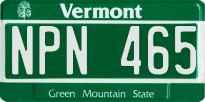 VT license plate NPN465