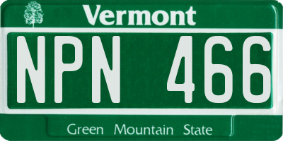 VT license plate NPN466