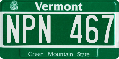 VT license plate NPN467