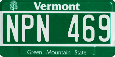 VT license plate NPN469