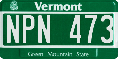 VT license plate NPN473