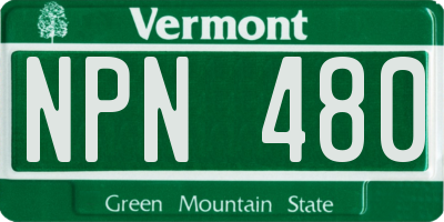 VT license plate NPN480