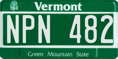 VT license plate NPN482