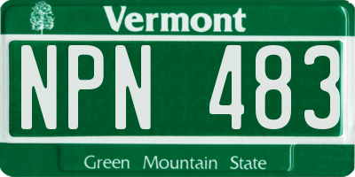 VT license plate NPN483