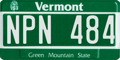 VT license plate NPN484