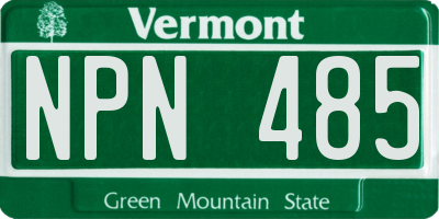 VT license plate NPN485
