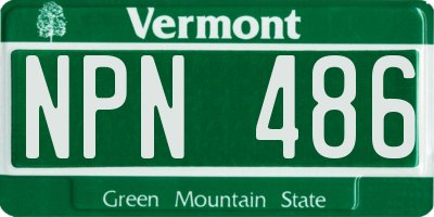 VT license plate NPN486
