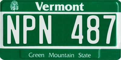 VT license plate NPN487
