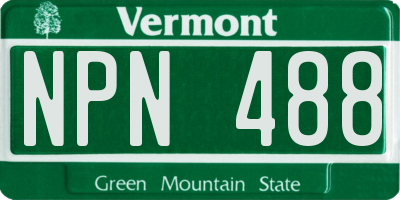 VT license plate NPN488