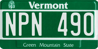 VT license plate NPN490