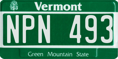 VT license plate NPN493