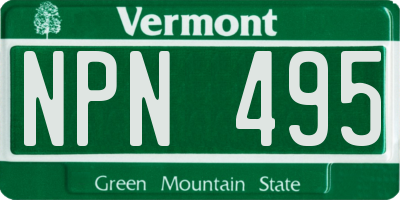 VT license plate NPN495