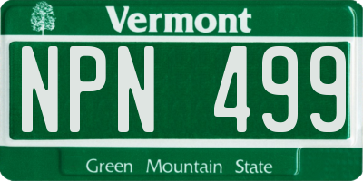 VT license plate NPN499