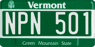 VT license plate NPN501