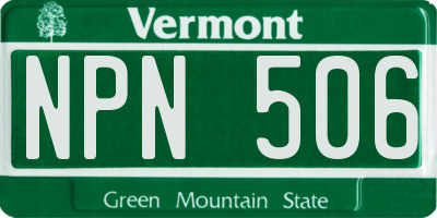 VT license plate NPN506