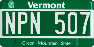 VT license plate NPN507