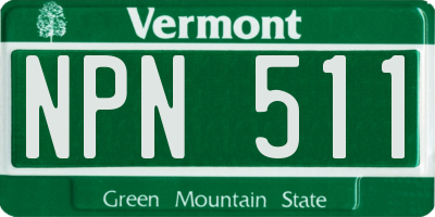 VT license plate NPN511