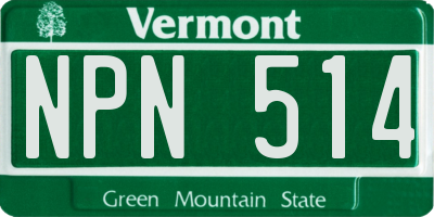 VT license plate NPN514