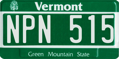 VT license plate NPN515
