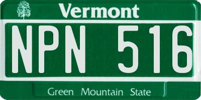 VT license plate NPN516