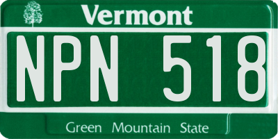 VT license plate NPN518