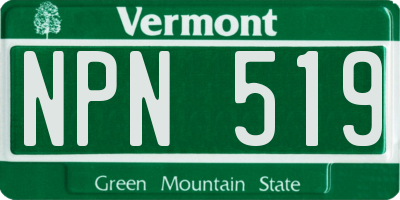 VT license plate NPN519