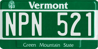 VT license plate NPN521