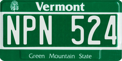 VT license plate NPN524