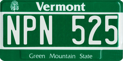 VT license plate NPN525