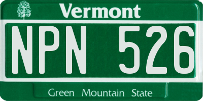 VT license plate NPN526