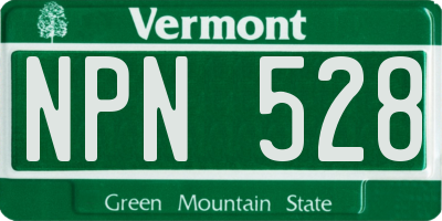 VT license plate NPN528