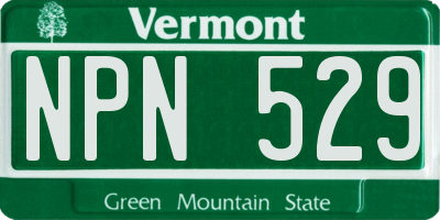 VT license plate NPN529