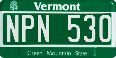 VT license plate NPN530