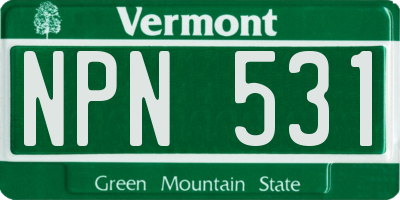 VT license plate NPN531