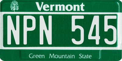 VT license plate NPN545