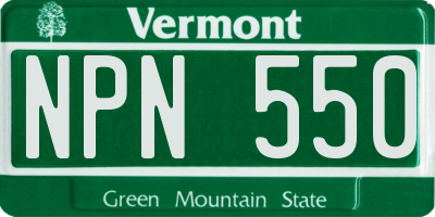 VT license plate NPN550